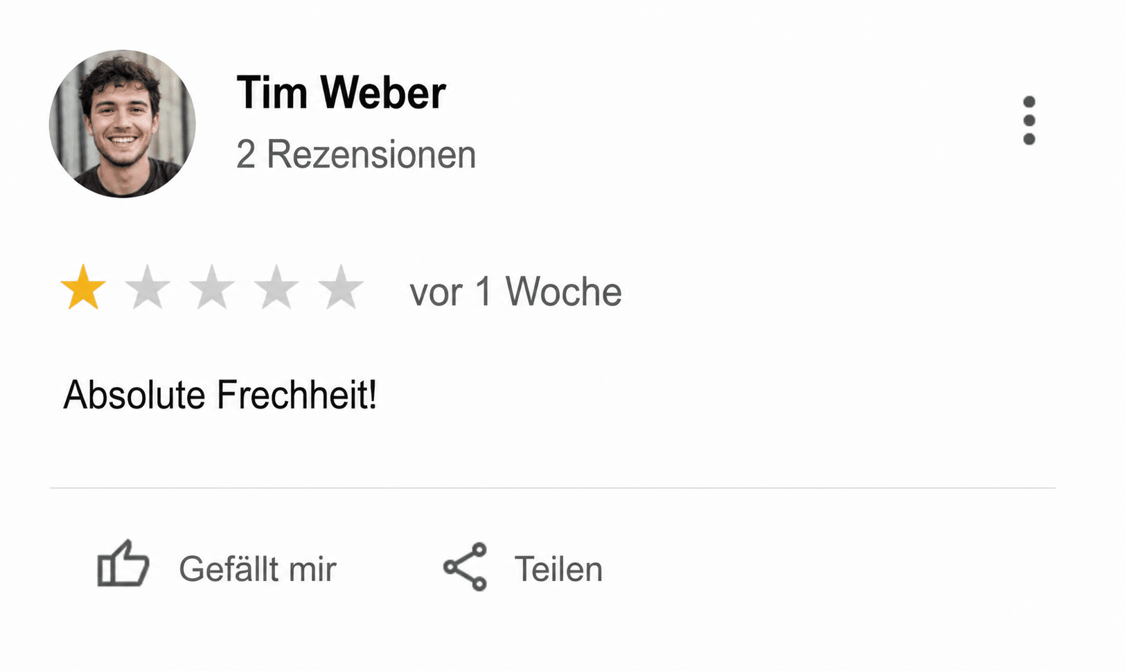 Beispiel einer negativen Google-Bewertung Nr. 5