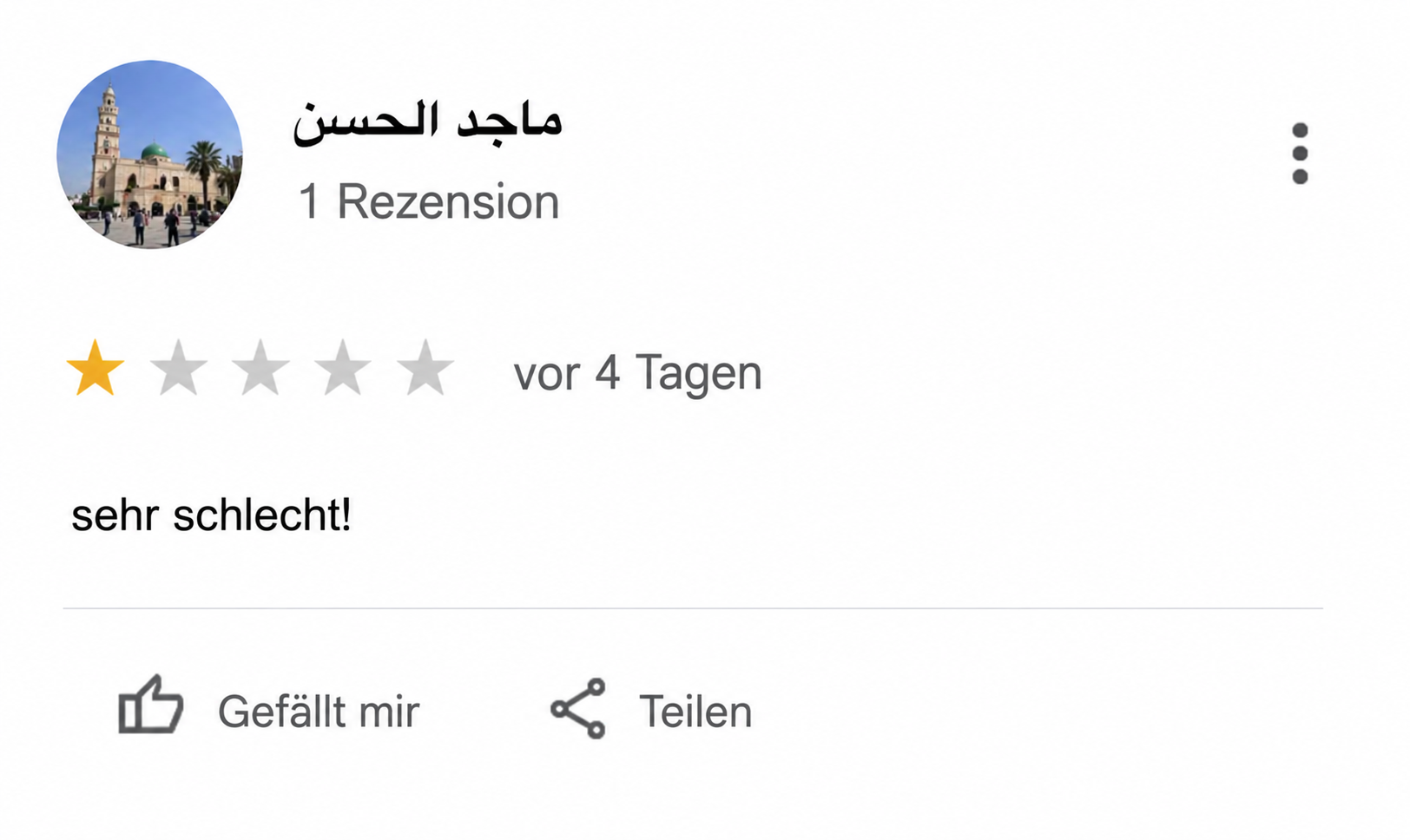 Beispiel einer negativen Google-Bewertung Nr. 9